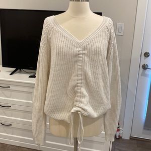 Oversized neutral knit sweater